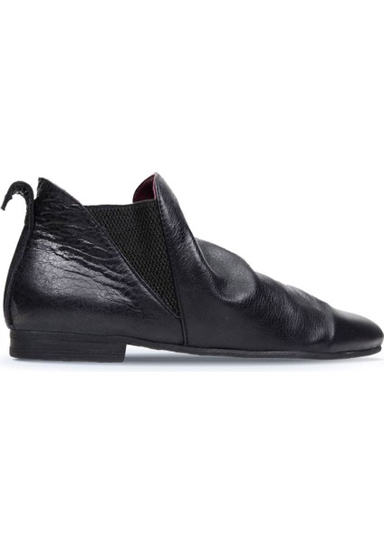 Siyah Flotter Deri Kadın Düz Bot 01WP5903 01WP5903