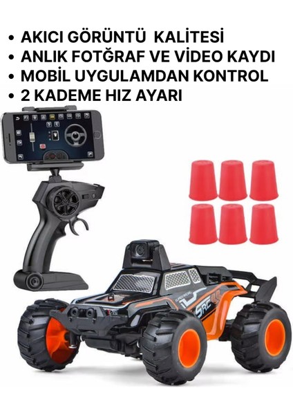 Oyuncak Uzaktan Kumandalı Mini Kameralı Araba Şarjlı 720P Hd Fotoğraf ve Video Çekebilen LED Işıklı 30 Fps indirimleri