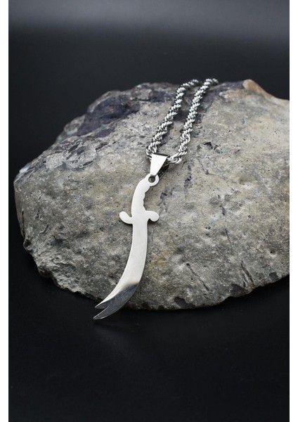 Hz. Ali Zülfikar Kılıcı Kolye Paslanmaz Çelik Zincir 3mm 902322 modelleri