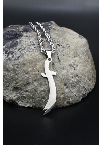 Hz. Ali Zülfikar Kılıcı Kolye Paslanmaz Çelik Zincir 3mm 902322 fırsatları