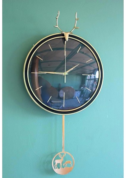 Geyikli Sarkaçlı Duvar Saati ALK1583 Dekoratif Hediyelik fiyatları