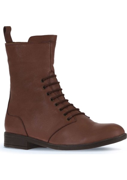 Kahverengi Deri Kadın Düz Bot 01WT2603 01WT2603 modelleri