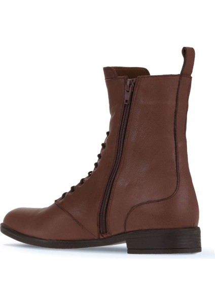 Kahverengi Deri Kadın Düz Bot 01WT2603 01WT2603 indirimleri