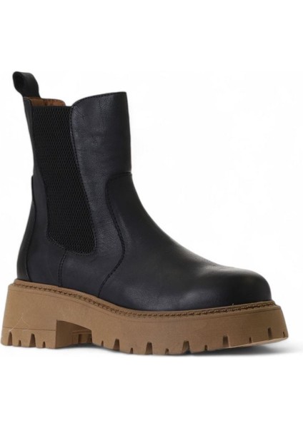 Siyah Deri Kadın Dolgu Topuklu Bot 01WV3102 01WV3102 modelleri