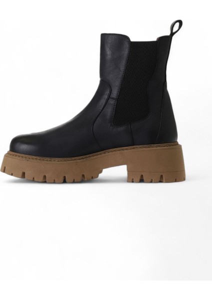 Siyah Deri Kadın Dolgu Topuklu Bot 01WV3102 01WV3102 fırsatları