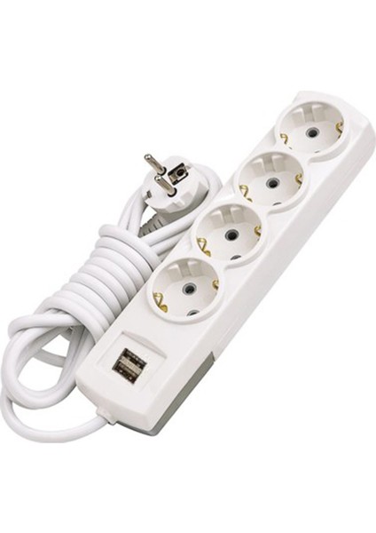 Topraklı Grup Priz Kablolu Usb'li 4'lü 2 Metre Fiş Çoğaltıcı 2 Metre Çoklu Asmalı Uzatma Kablosu Anahtarsız fiyatları