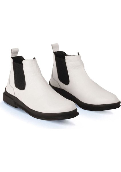 Beyaz Deri Kadın Düz Bot 01WR6300 01WR6300 modelleri