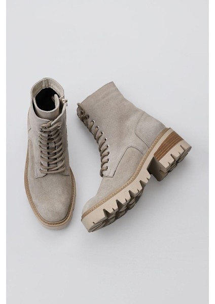 Bej Süet Kadın Topuklu Bot 01WV3302 01WV3302