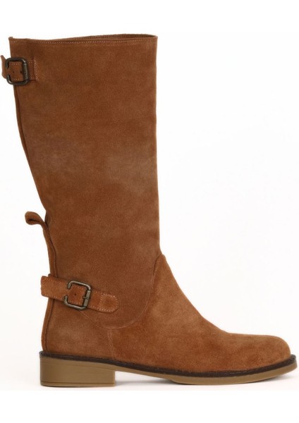 Taba Açık Süet Kadın Düz Çizme 01WD0500 01WD0500