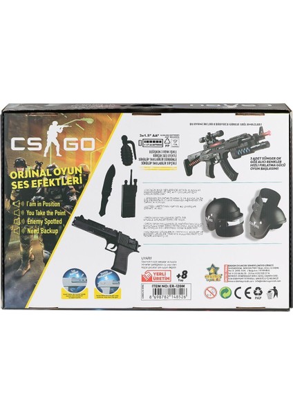 ER-120M Cs Go Kask ve Silah Oyun Seti -Erdem Oyuncak fiyatları