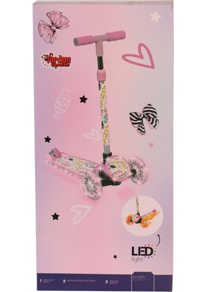 MKWE082 Işıklı Canavar Scooter Pembe