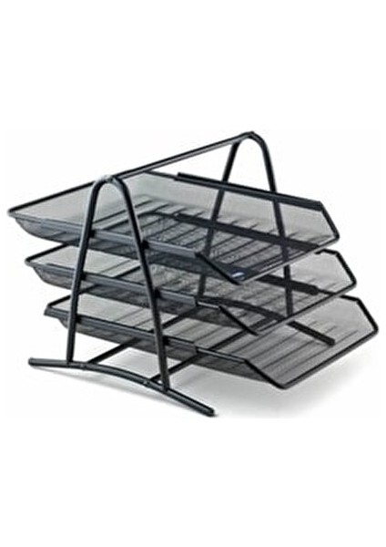 Perfore Evrak Rafı Metal 3 Katlı Siyah 460G Ofis Düzenleyici 3 Parça fiyatları