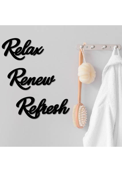 Relax Renew Refresh Siyah Ahşap Yazı Seti – Modern Duvar Dekoru, Motivasyonel Sözler fiyatları