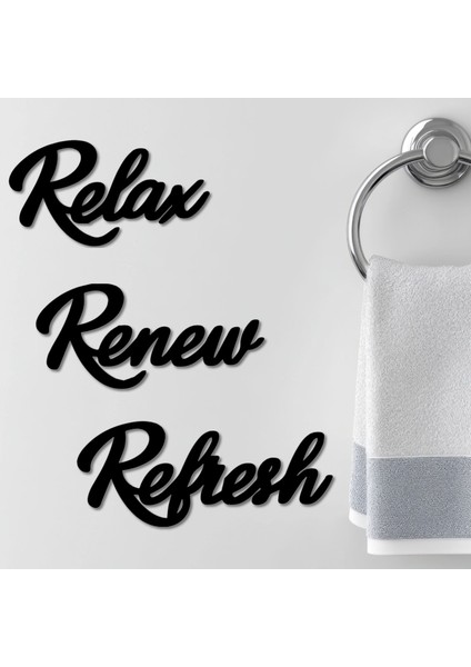 Relax Renew Refresh Siyah Ahşap Yazı Seti – Modern Duvar Dekoru, Motivasyonel Sözler fırsatları