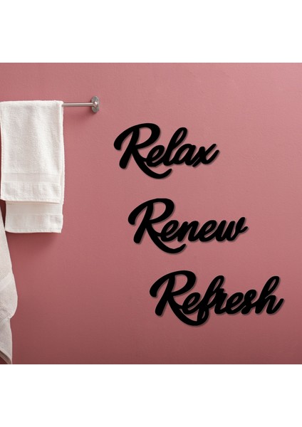 Relax Renew Refresh Siyah Ahşap Yazı Seti – Modern Duvar Dekoru, Motivasyonel Sözler indirimleri