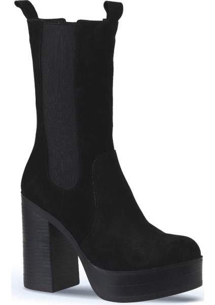 Siyah Süet Kadın Topuklu Bot 01WV5003 01WV5003 fiyatları