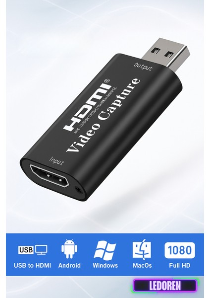 Video Capture USB 2.0 To Hdmı Çevirici Dönüştürücü Adaptör UT-326 modelleri