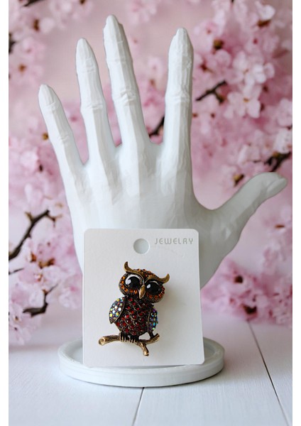 Bordo Renk Baykuş Broş fiyatları