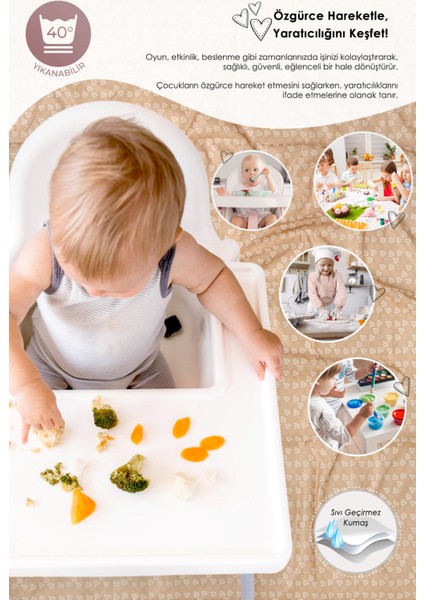 Proof Sıvı Geçirmez 140x140 cm Bebek Çocuk Oyun Etkinlik Aktivite Beslenme Örtüsü Track modelleri