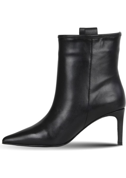 Siyah Deri Kadın Topuklu Bot 42WB6253 42WB6253 modelleri