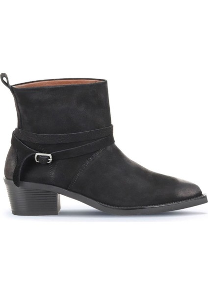 Siyah Nubuk Kadın Topuklu Bot 01WD4006 01WD4006