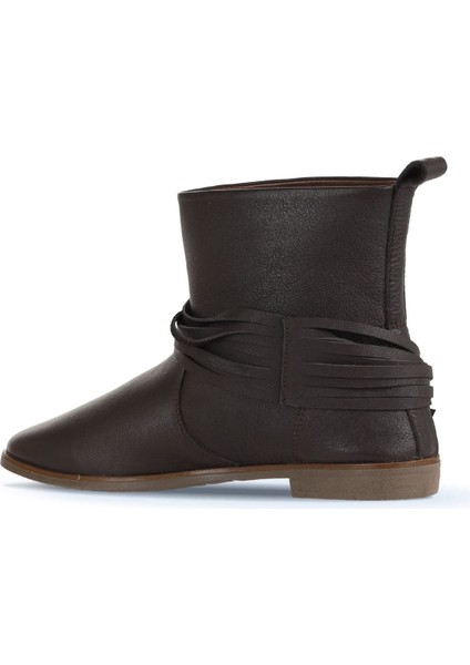 Kahverengi Deri Kadın Düz Bot 01WD3509 01WD3509 fırsatları