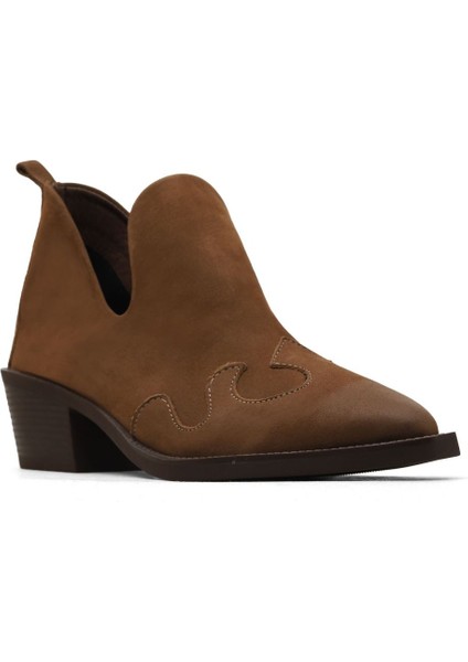 Açık Kahverengi Nubuk Kadın Topuklu Bot 01WD4001 01WD4001 fiyatları