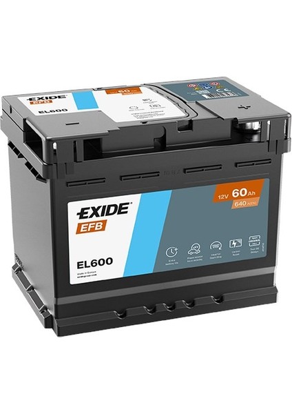 Exıde EL600 12V 60AH 640A Start Stop Efb Akü (Üretim TARIHI:2025)