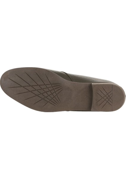 Haki Deri Kadın Düz Bot 01WD3500 01WD3500 indirimleri