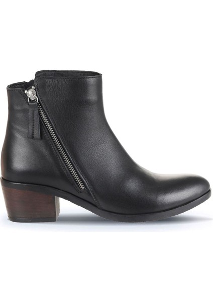 Siyah Deri Kadın Topuklu Bot 01WD1100 01WD1100