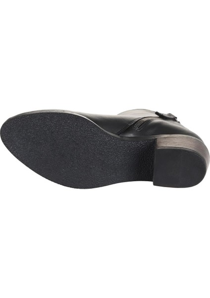 Siyah Deri Kadın Topuklu Bot 01WD1100 01WD1100 indirimleri