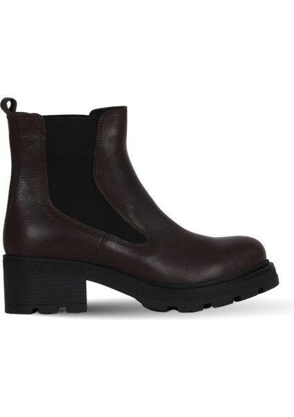 Kahverengi Deri Kadın Dolgu Topuklu Bot 01WD2300 01WD2300