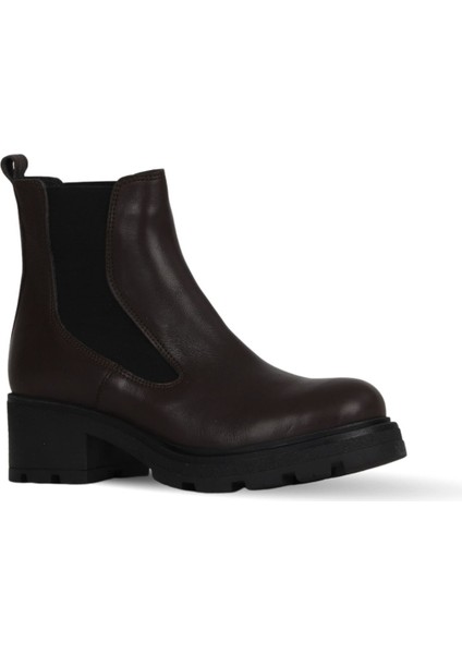 Kahverengi Deri Kadın Dolgu Topuklu Bot 01WD2300 01WD2300 fiyatları