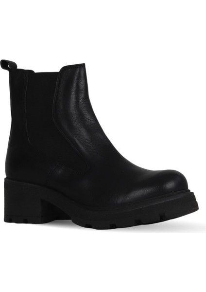 Siyah Deri Kadın Dolgu Topuklu Bot 01WD2300 01WD2300 fiyatları