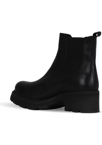 Siyah Deri Kadın Dolgu Topuklu Bot 01WD2300 01WD2300 fırsatları