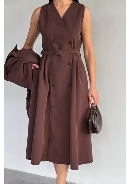 Kadın Trenç Kumaş Ceket Elbise Ikili Takım P-00018250 modelleri