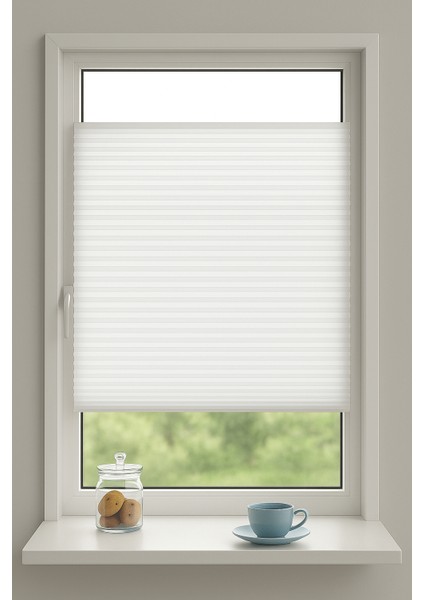 Beyaz Katlanabilir Plise Perde, Cam Balkon Perdeleri, Ofis Perdeleri, Pvc Pencere Perdeleri