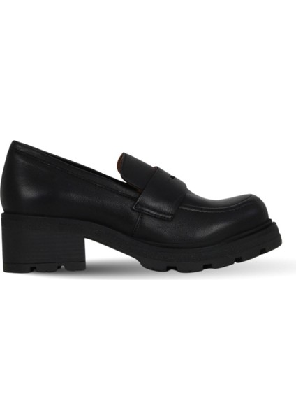 Siyah Deri Kadın Dolgu Topuklu Ayakkabı 01WF0800 01WF0800