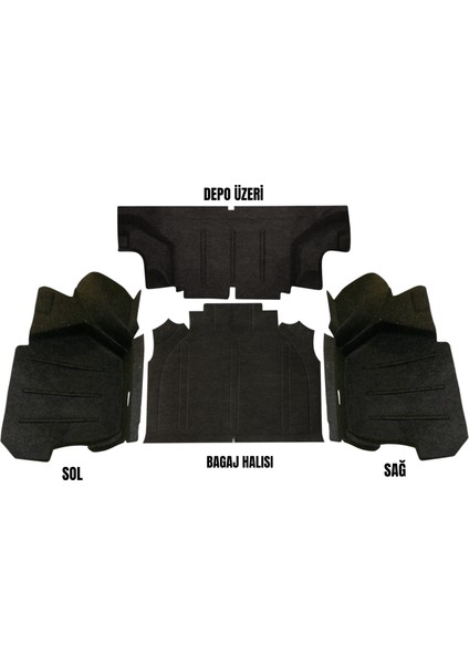 Tofaş Doğan Şahin Bagaj Içi Halı Seti 4 Parça