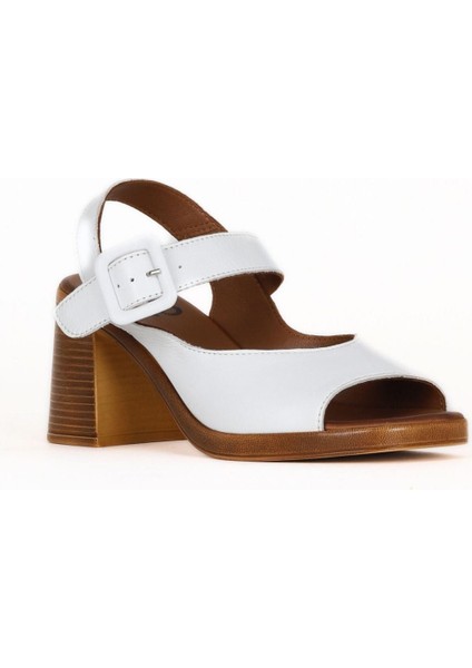 Beyaz Deri Kadın Topuklu Sandalet 01WE3701 01WE3701 fiyatları
