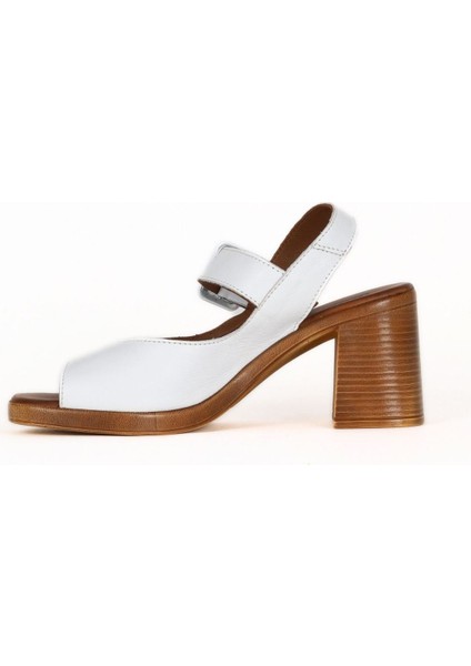 Beyaz Deri Kadın Topuklu Sandalet 01WE3701 01WE3701 modelleri