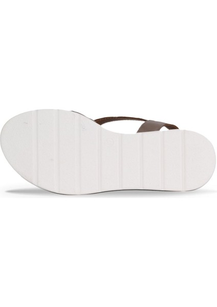 Gri Deri Kadın Düz Sandalet 01WE3402 01WE3402 indirimleri