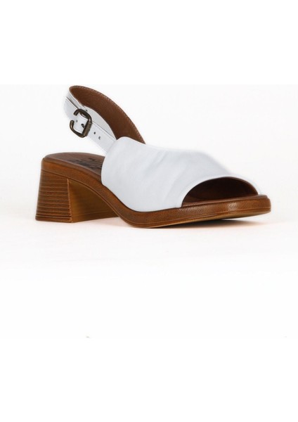 Beyaz Deri Kadın Topuklu Sandalet 01WE3803 01WE3803 fiyatları