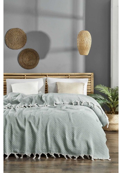 Çift Kişilik Yatak Pikesi Deniz Yeşil 200 x 230 cm