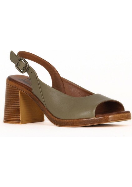 Yeşil Deri Kadın Topuklu Sandalet 01WE3700 01WE3700 fiyatları