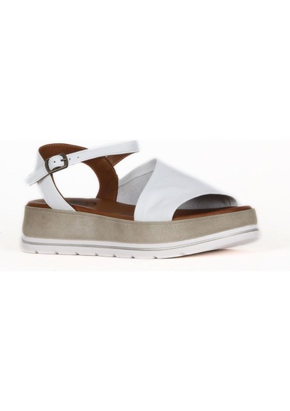 Beyaz Deri Kadın Düz Sandalet 01WE3401 01WE3401 fiyatları