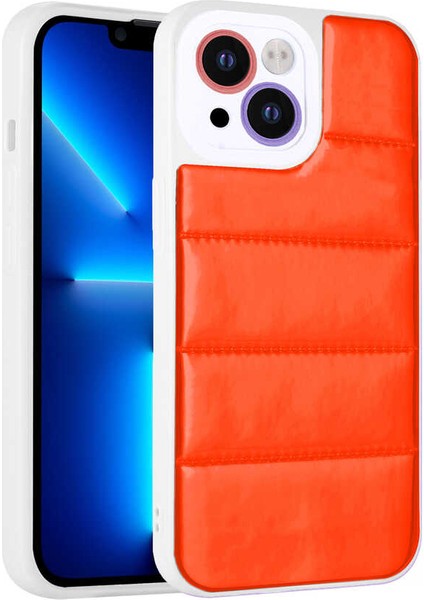 iPhone 13 Uyumlu Kamera Korumalı Airbagli Renkli Frms Seksek Kapak-Turuncu