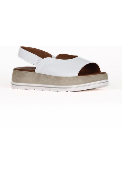 Beyaz Deri Kadın Düz Sandalet 01WE3403 01WE3403 fiyatları