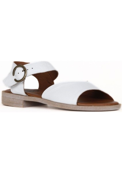 Beyaz Deri Kadın Düz Sandalet 01WE2802 01WE2802 fiyatları