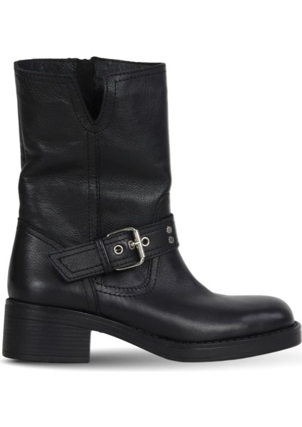 Siyah Deri Kadın Topuklu Bot 01WF1100 01WF1100